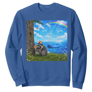 Jimothy Raccoon Dreamcore Sweatshirt Seattle Trash Panda Gen Z Humor Rainbow Aesthetic TS10 Royal Blue Print Your Wear