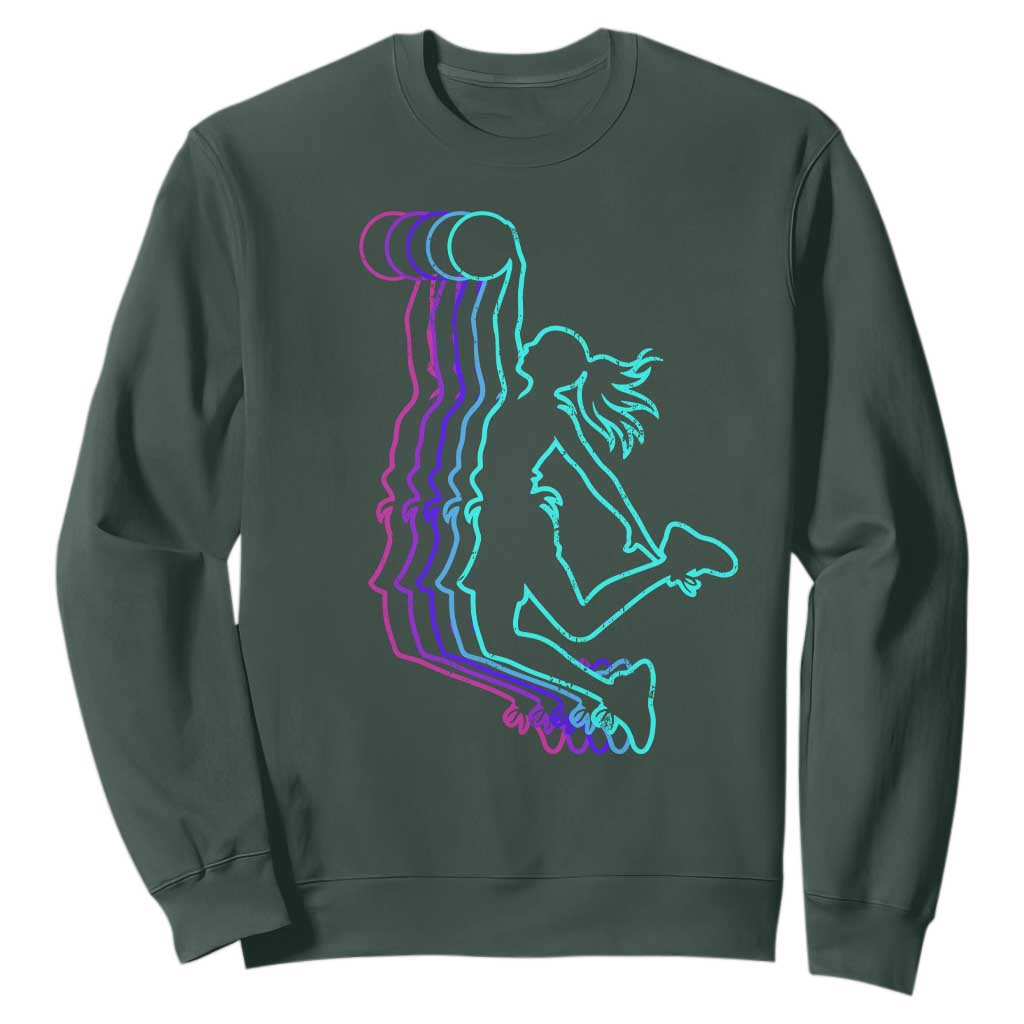 Basketball Girl Sweatshirt Player Slam Dunk Teens Girls TS10 Dark Forest Green Print Your Wear