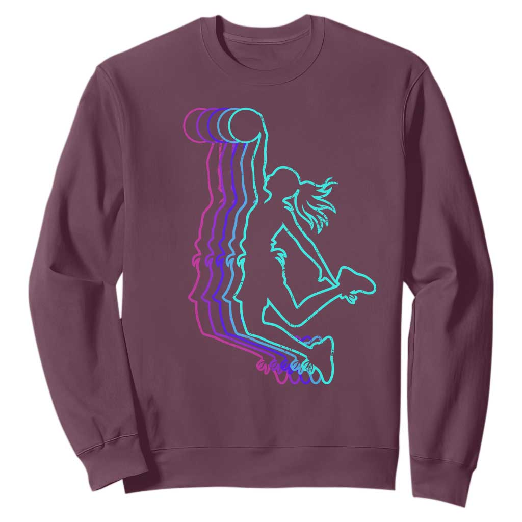 Basketball Girl Sweatshirt Player Slam Dunk Teens Girls TS10 Maroon Print Your Wear