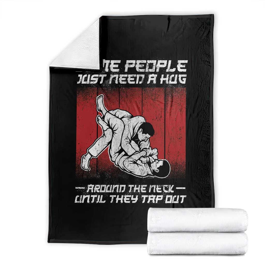 Brazilian Jiu Jitsu Throw Blanket Some People Just Need A Hug Vintage BJJ TS10 Black Print Your Wear