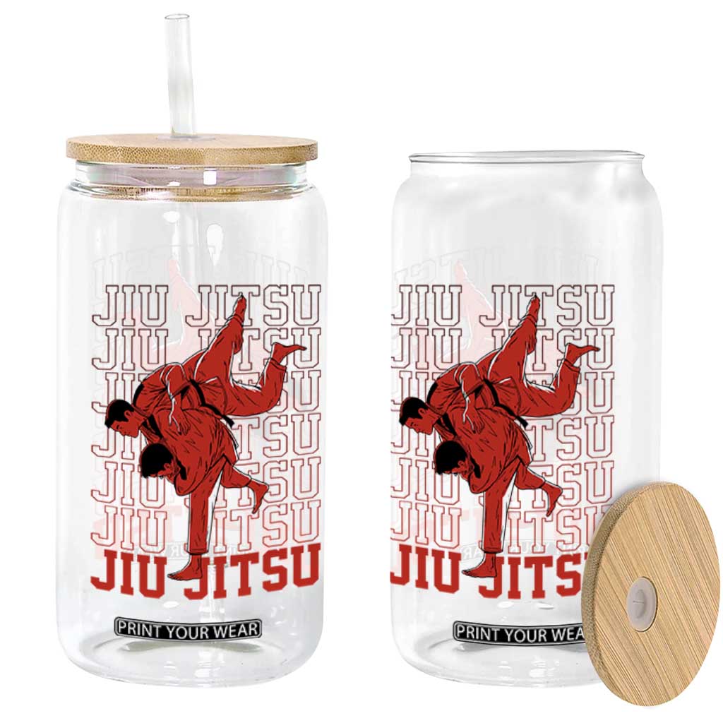 Brazilian Jiu Jitsu Glass Can BJJ Distressed TS10 Print Your Wear