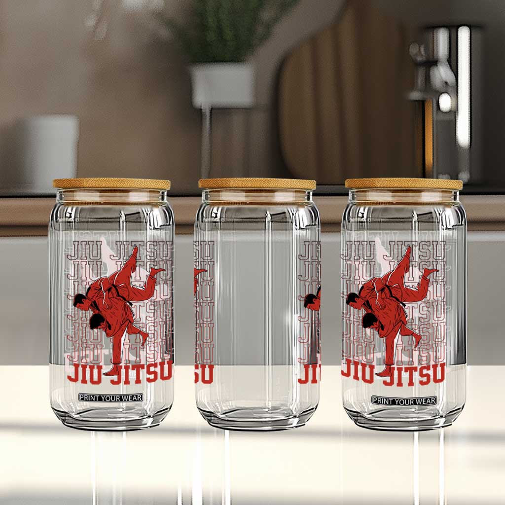 Brazilian Jiu Jitsu Glass Can BJJ Distressed TS10 Print Your Wear