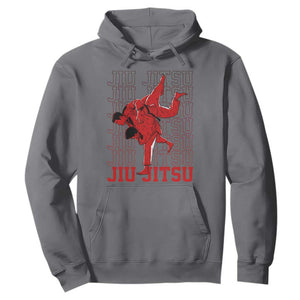 Brazilian Jiu Jitsu Hoodie BJJ Distressed TS10 Charcoal Print Your Wear
