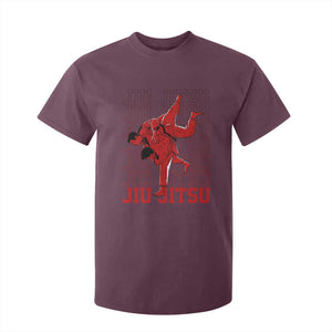 Brazilian Jiu Jitsu T Shirt For Kid BJJ Distressed TS10 Maroon Print Your Wear