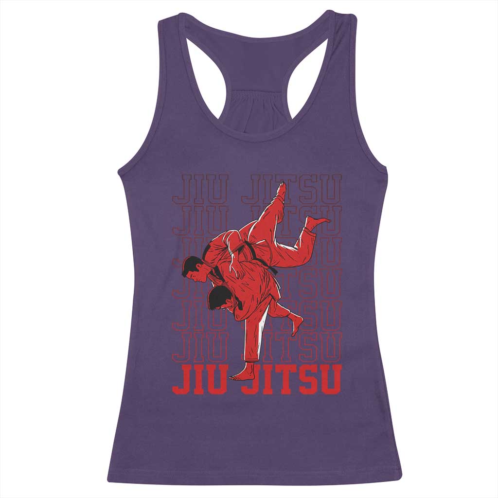Brazilian Jiu Jitsu Racerback Tank Top BJJ Distressed TS10 Purple Print Your Wear