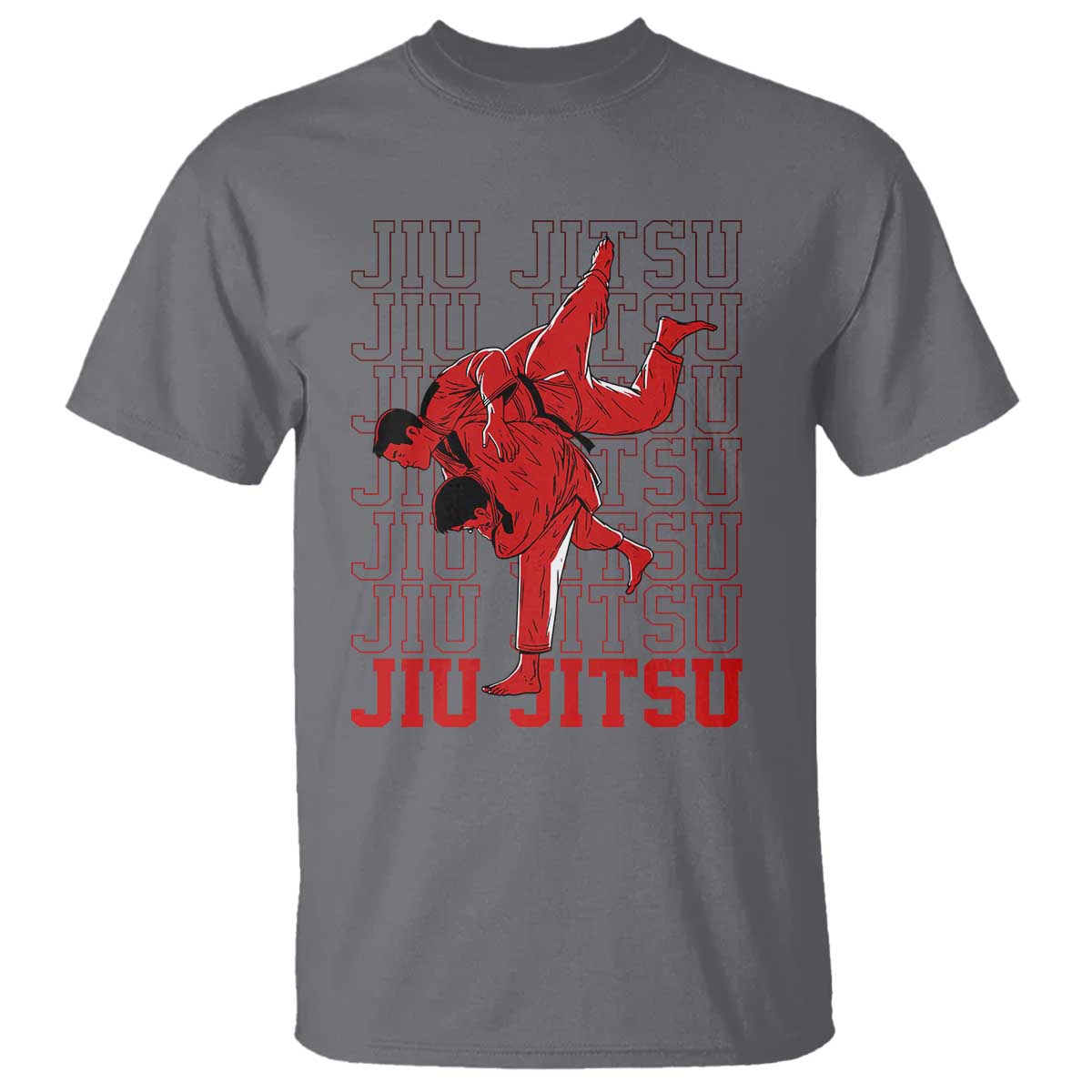 Brazilian Jiu Jitsu T Shirt BJJ Distressed TS10 Charcoal Print Your Wear