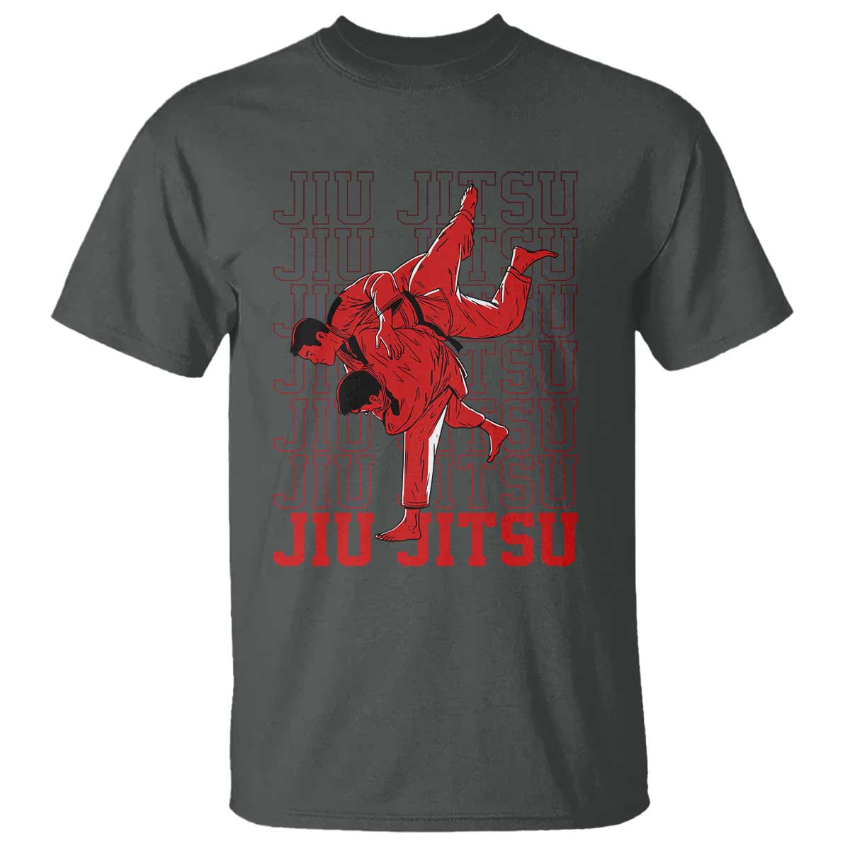 Brazilian Jiu Jitsu T Shirt BJJ Distressed TS10 Dark Heather Print Your Wear