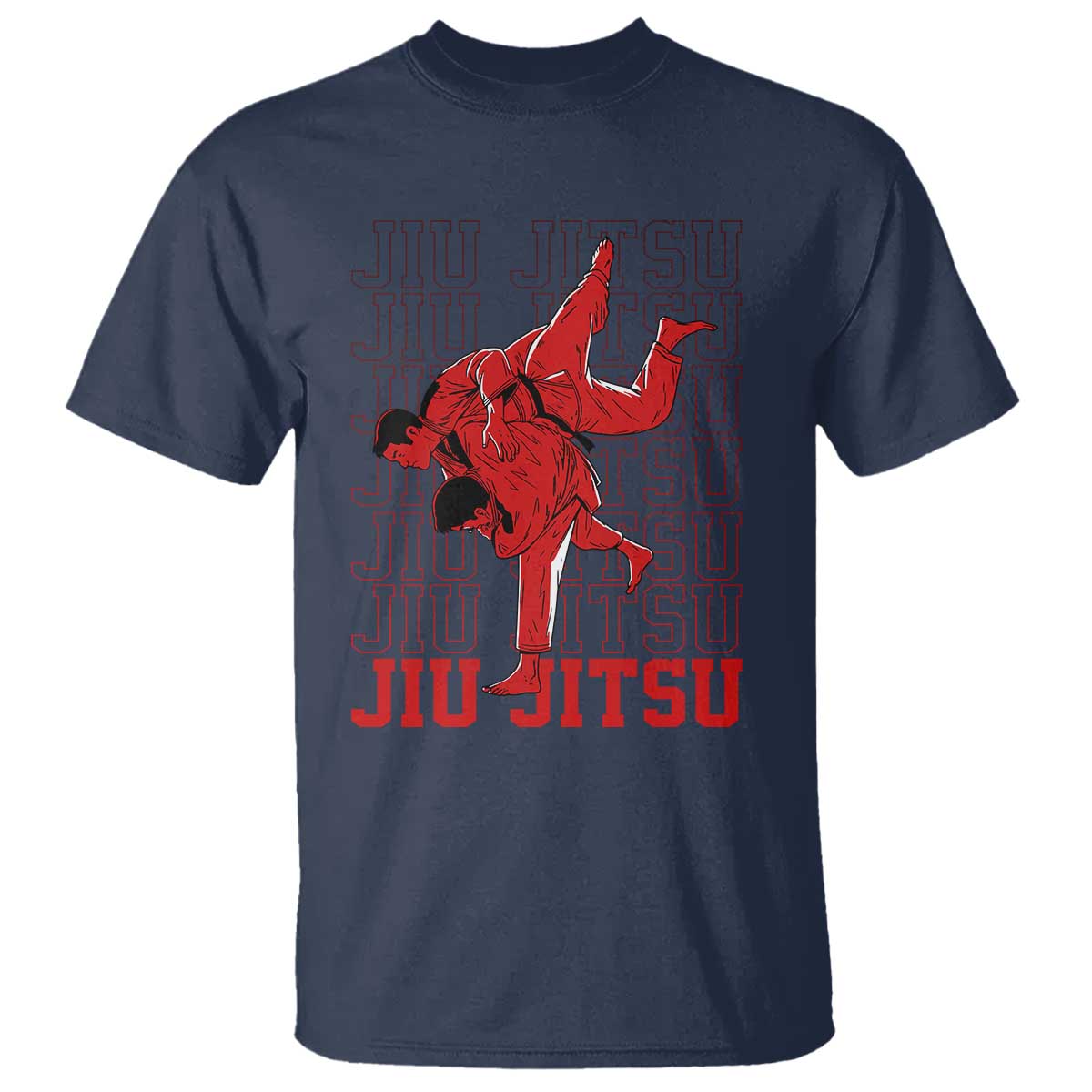 Brazilian Jiu Jitsu T Shirt BJJ Distressed TS10 Navy Print Your Wear