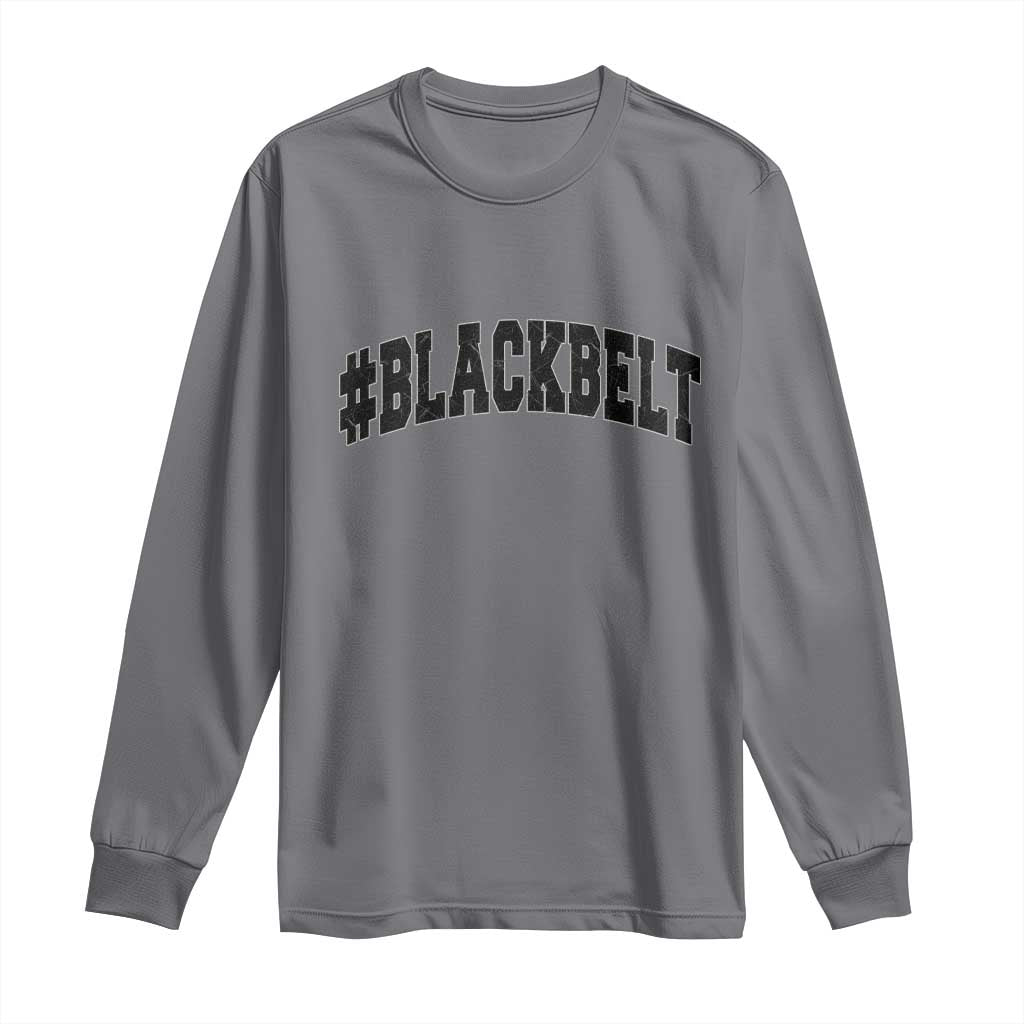 Martial Arts Karate Black Belt Long Sleeve Shirt Retro Varsity Vintage TS10 Charcoal Print Your Wear