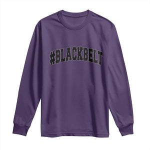 Martial Arts Karate Black Belt Long Sleeve Shirt Retro Varsity Vintage TS10 Purple Print Your Wear