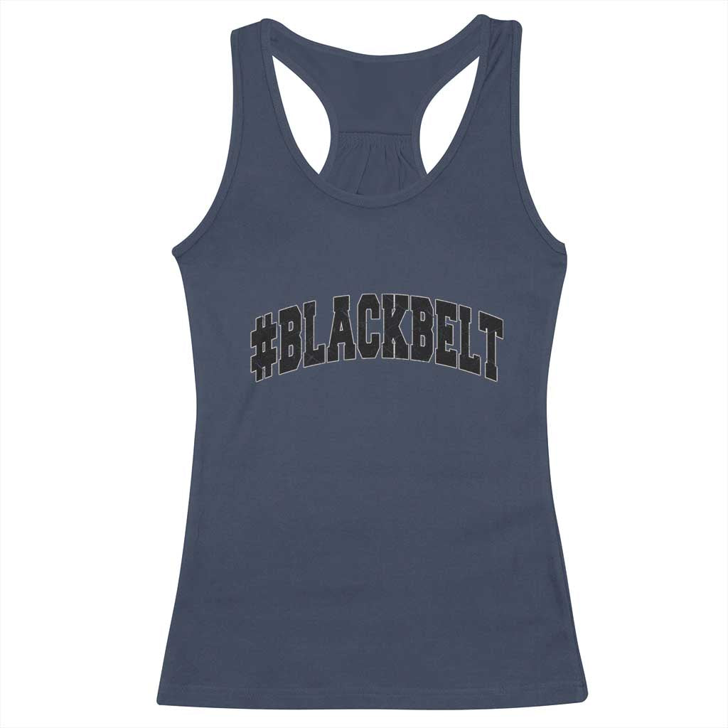 Martial Arts Karate Black Belt Racerback Tank Top Retro Varsity Vintage TS10 Navy Print Your Wear