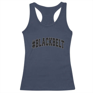 Martial Arts Karate Black Belt Racerback Tank Top Retro Varsity Vintage TS10 Navy Print Your Wear