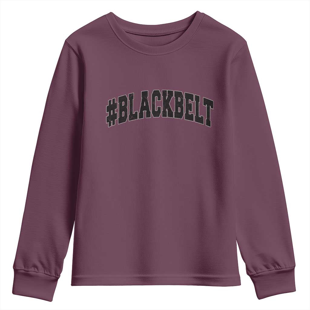Martial Arts Karate Black Belt Youth Sweatshirt Retro Varsity Vintage TS10 Maroon Print Your Wear