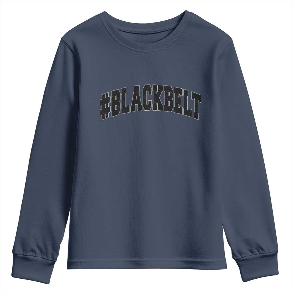 Martial Arts Karate Black Belt Youth Sweatshirt Retro Varsity Vintage TS10 Navy Print Your Wear