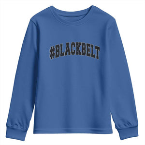 Martial Arts Karate Black Belt Youth Sweatshirt Retro Varsity Vintage TS10 Royal Blue Print Your Wear