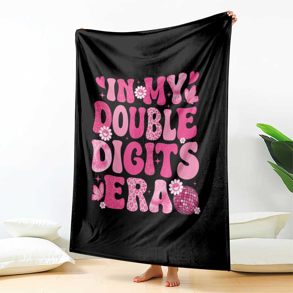10 Years Old Birthday Girl Throw Blanket In My Double Digits Era TS10 Print Your Wear