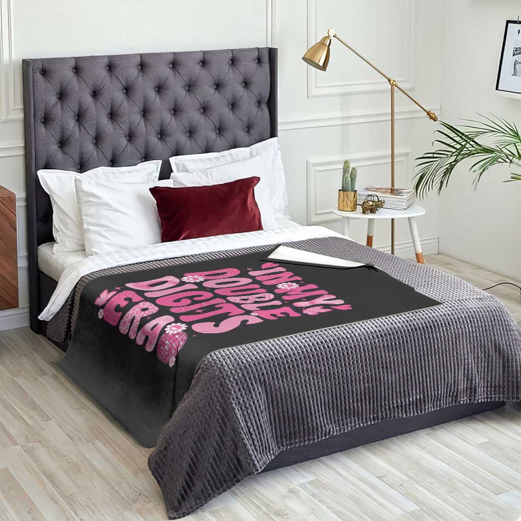 10 Years Old Birthday Girl Throw Blanket In My Double Digits Era TS10 Print Your Wear