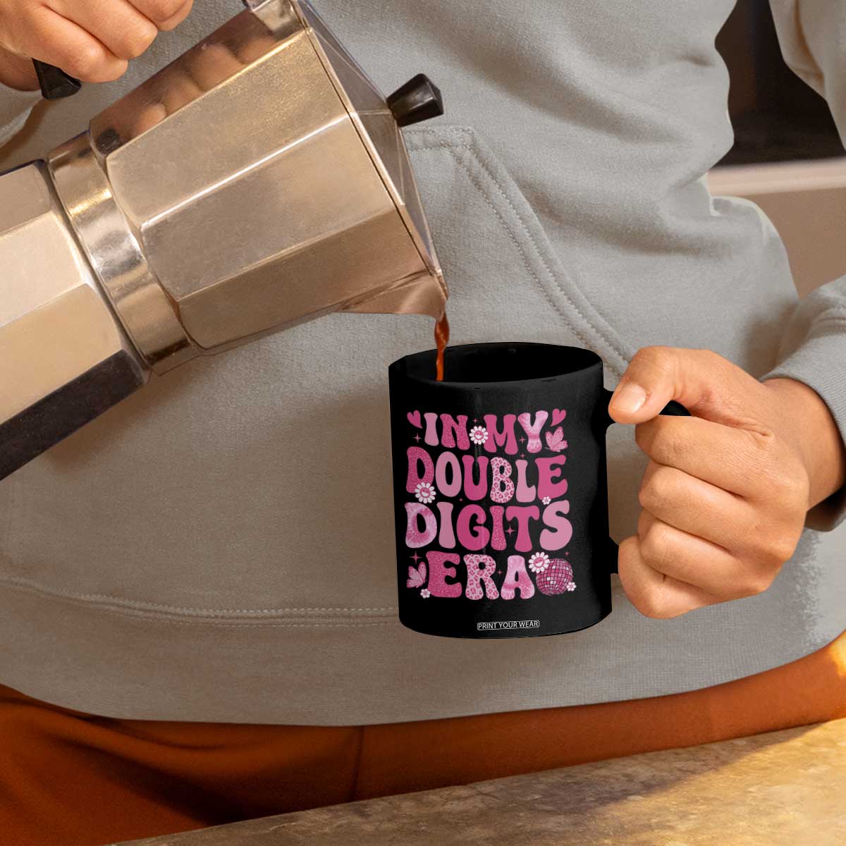 10 Years Old Birthday Girl Coffee Mug In My Double Digits Era TS10 Print Your Wear