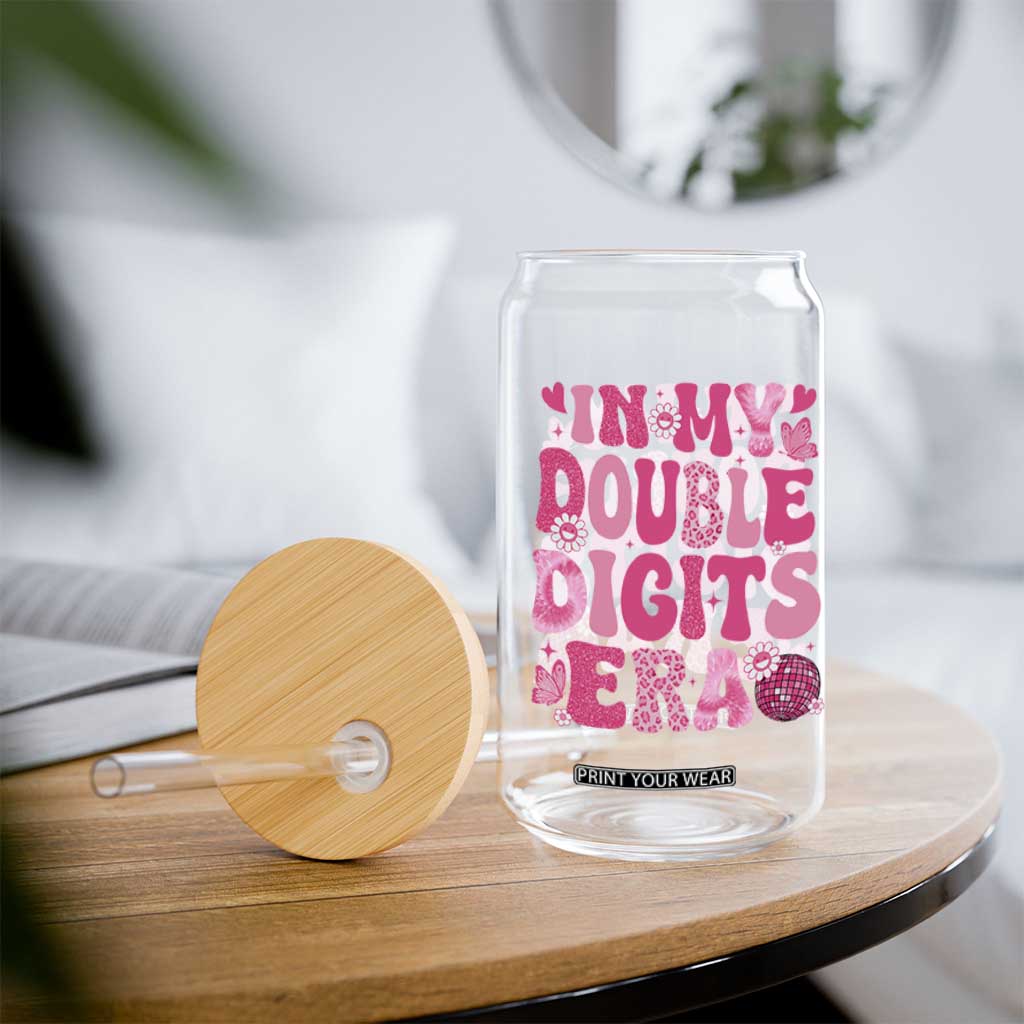 10 Years Old Birthday Girl Glass Can In My Double Digits Era TS10 Print Your Wear