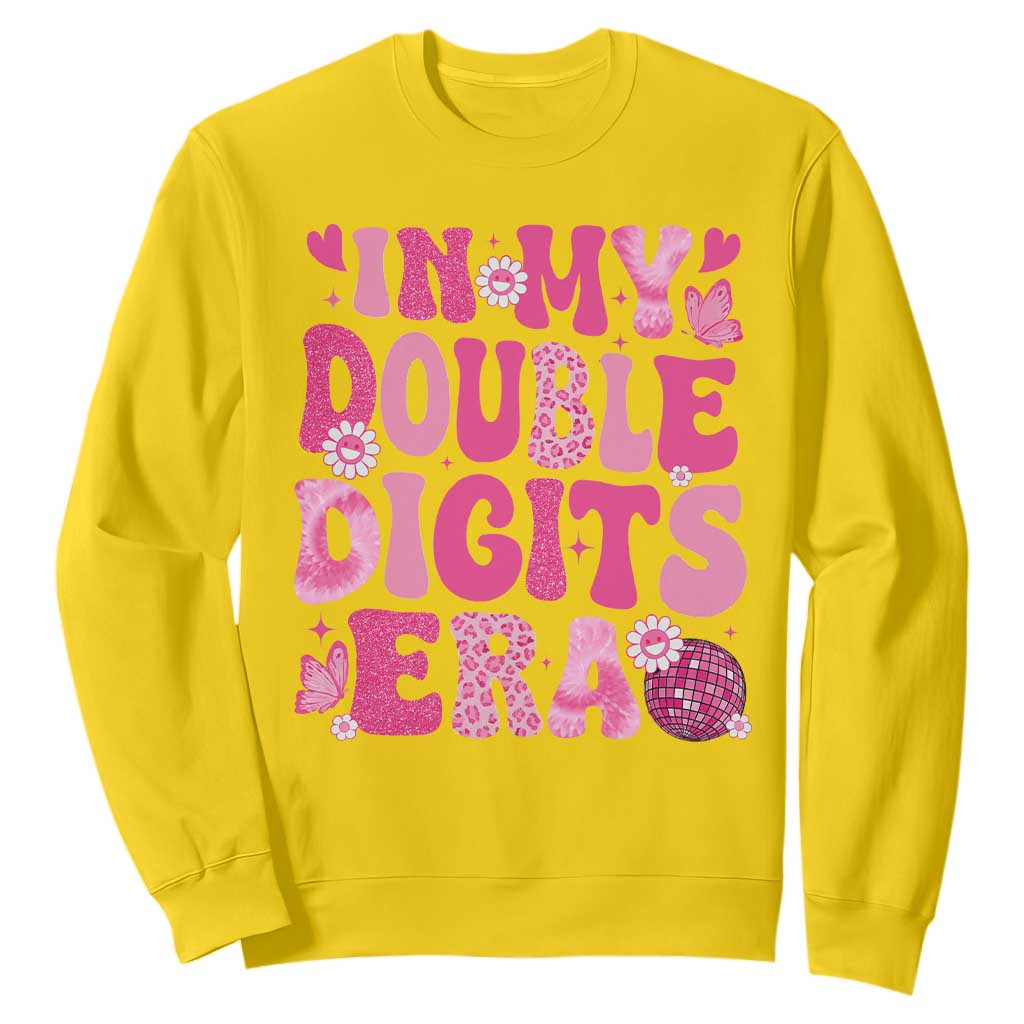 10 Years Old Birthday Girl Sweatshirt In My Double Digits Era TS10 Daisy Print Your Wear