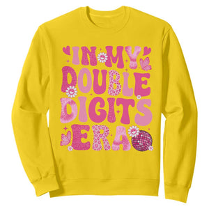 10 Years Old Birthday Girl Sweatshirt In My Double Digits Era TS10 Daisy Print Your Wear