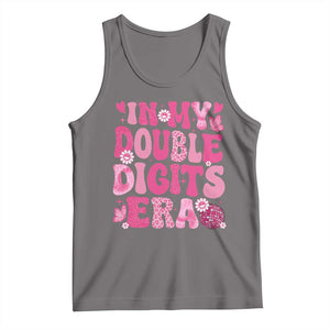 10 Years Old Birthday Girl Tank Top In My Double Digits Era TS10 Deep Heather Print Your Wear