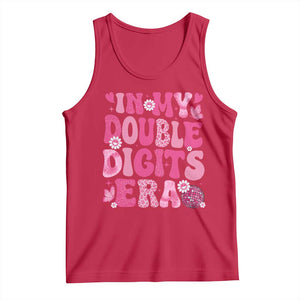 10 Years Old Birthday Girl Tank Top In My Double Digits Era TS10 Red Print Your Wear