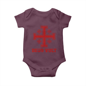 Catholic Knight Templar Crusader Cross Baby Onesie TS10 Maroon Print Your Wear