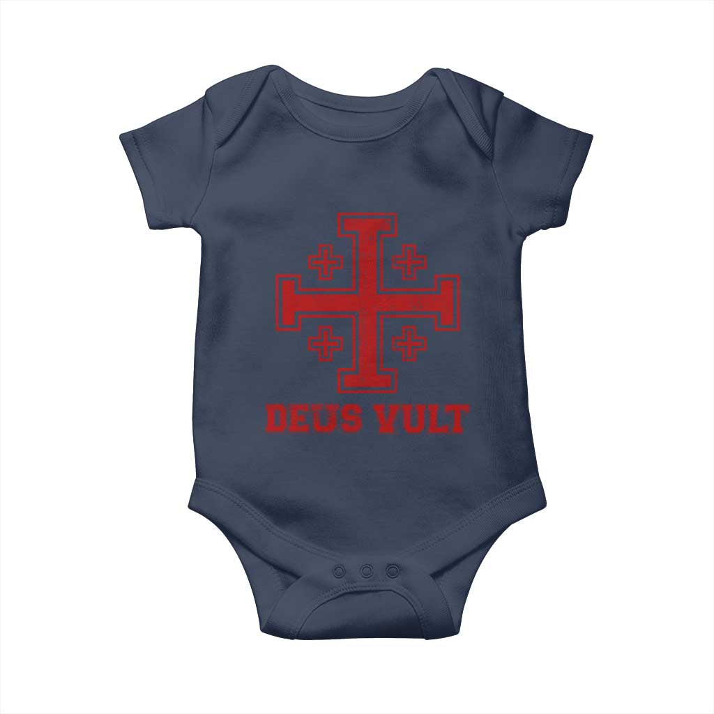 Catholic Knight Templar Crusader Cross Baby Onesie TS10 Navy Print Your Wear