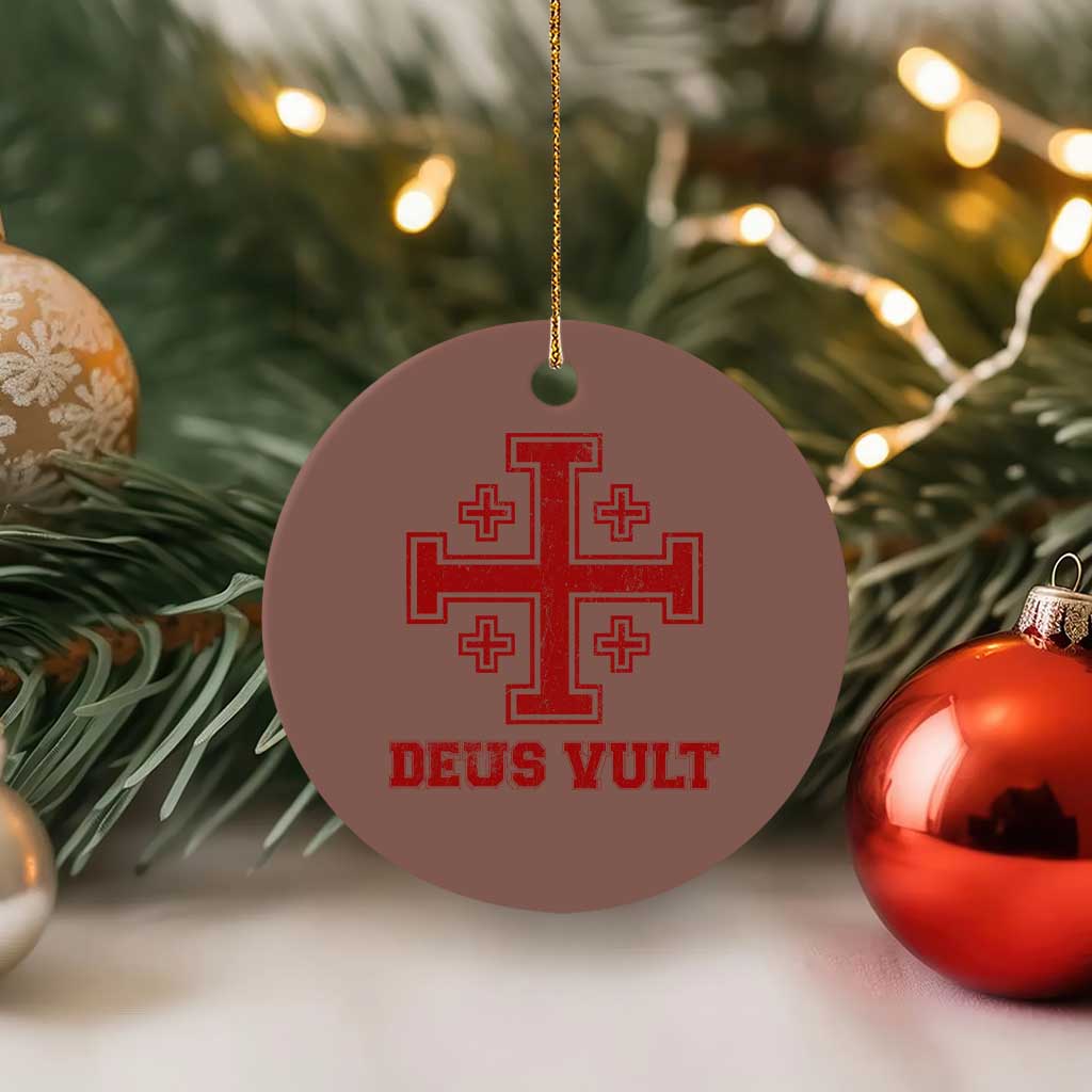 Catholic Knight Templar Crusader Cross Ceramic Ornament TS10 1pc Mocha Print Your Wear