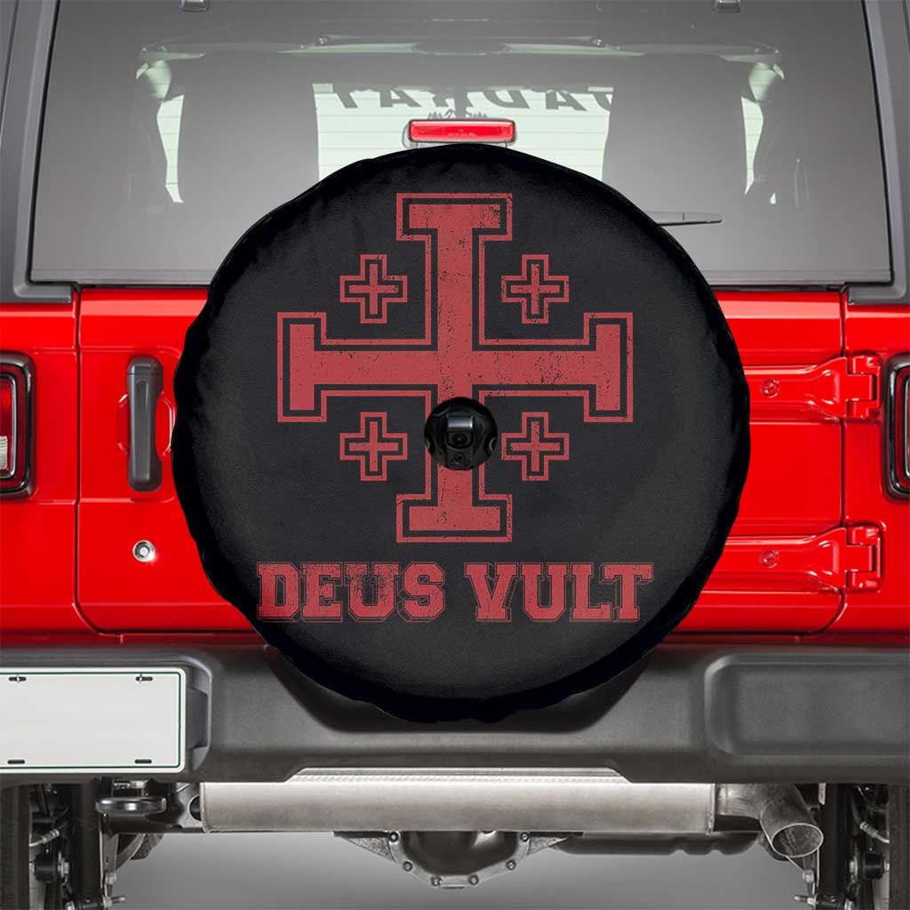Catholic Knight Templar Crusader Cross Spare Tire Cover TS10 Black Print Your Wear