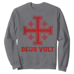 Catholic Knight Templar Crusader Cross Sweatshirt TS10 Charcoal Print Your Wear