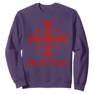Catholic Knight Templar Crusader Cross Sweatshirt TS10 Purple Print Your Wear