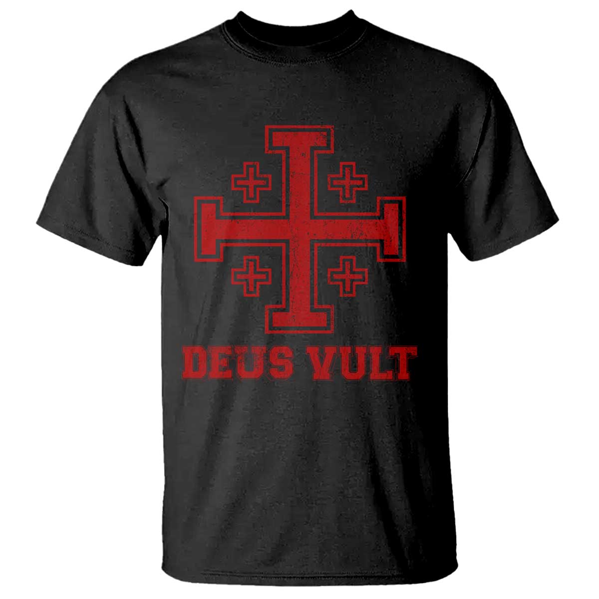 Catholic Knight Templar T Shirt - Crusader Cross Christian Faith Medieval Heritage Tee TS10 Black Print Your Wear