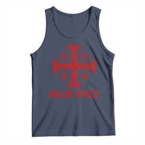 Catholic Knight Templar Crusader Cross Tank Top TS10 Navy Print Your Wear