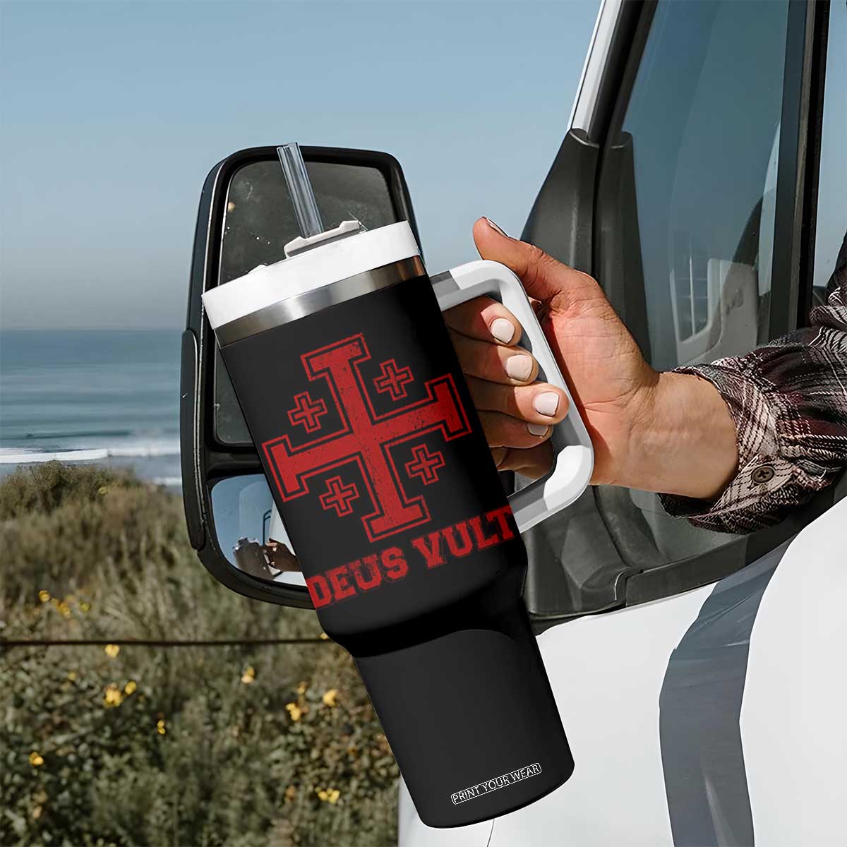 Catholic Knight Templar Crusader Cross Tumbler With Handle TS10 Print Your Wear