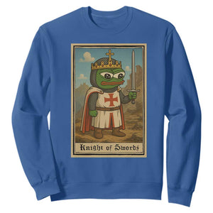 Funny Knight Meme Sweatshirt Vintage Pepe Frog Templar Crusader Fren Soldier TS10 Royal Blue Print Your Wear