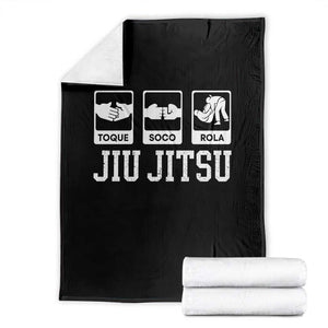 Funny BJJ Throw Blanket Toque Soco Rola Brazilian Jiu Jitsu TS10 Black Print Your Wear