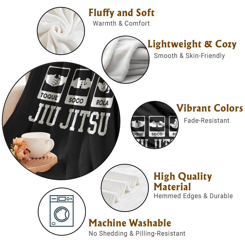 Funny BJJ Throw Blanket Toque Soco Rola Brazilian Jiu Jitsu TS10 Print Your Wear