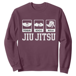 Funny BJJ Sweatshirt Toque Soco Rola Brazilian Jiu Jitsu TS10 Maroon Print Your Wear