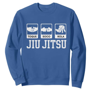 Funny BJJ Sweatshirt Toque Soco Rola Brazilian Jiu Jitsu TS10 Royal Blue Print Your Wear