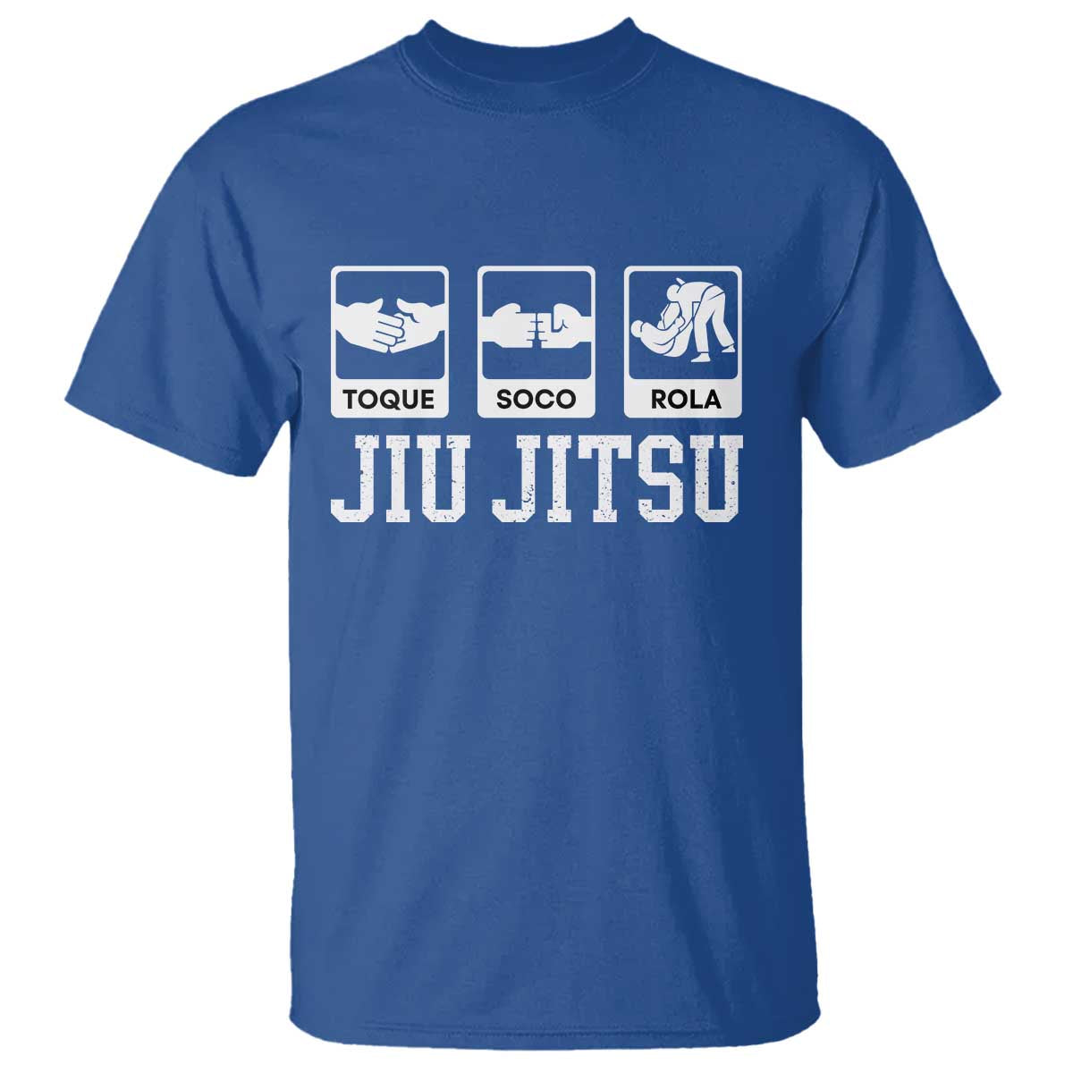 Funny BJJ T Shirt Toque Soco Rola Brazilian Jiu Jitsu TS10 Royal Blue Print Your Wear