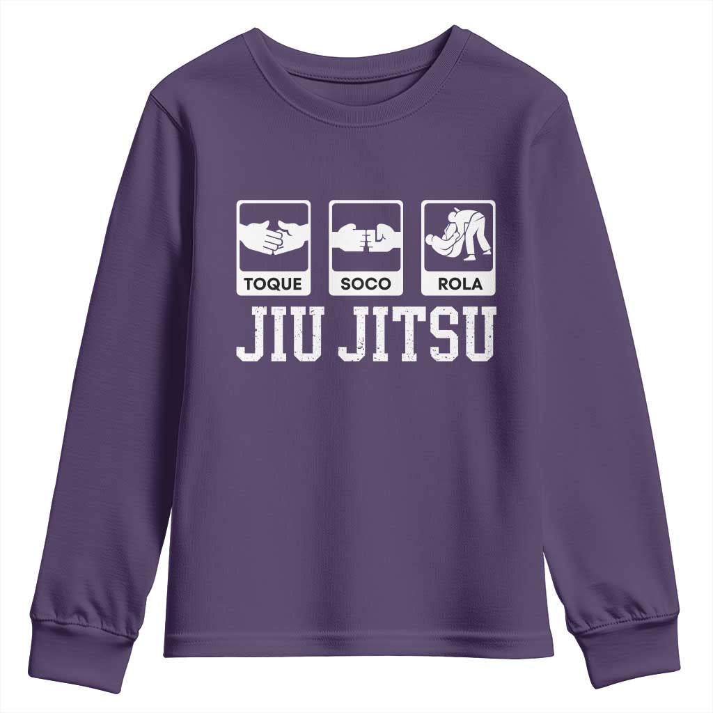 Funny BJJ Youth Sweatshirt Toque Soco Rola Brazilian Jiu Jitsu TS10 Purple Print Your Wear