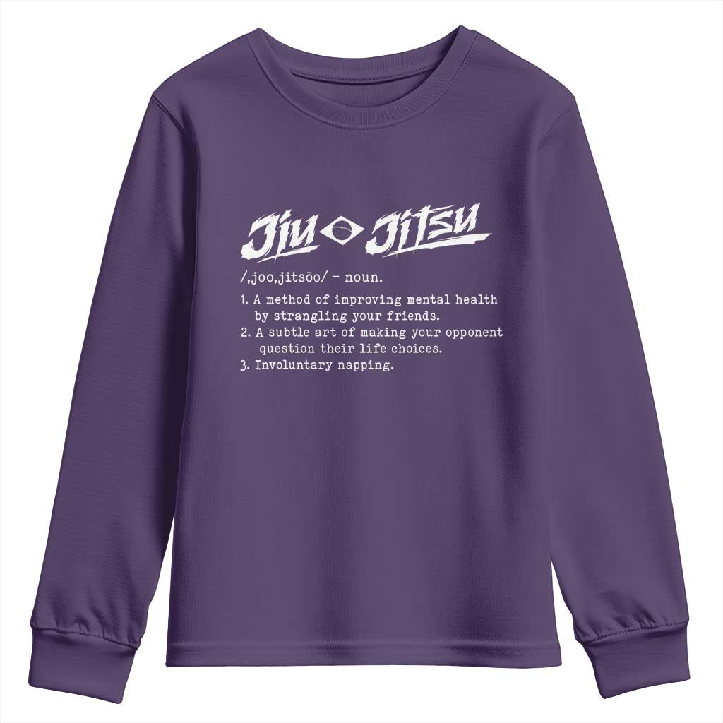 Funny Brazilian Jiu Jitsu Youth Sweatshirt Jiujitsu Definition BJJ TS10 Purple Print Your Wear