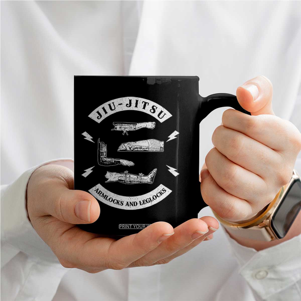 Vintage Jiu Jitsu Coffee Mug Armlocks and Leglocks BJJ Grappling Fans TS10 Print Your Wear