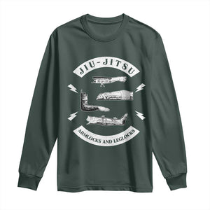 Vintage Jiu Jitsu Long Sleeve Shirt Armlocks and Leglocks BJJ Grappling Fans TS10 Dark Forest Green Print Your Wear