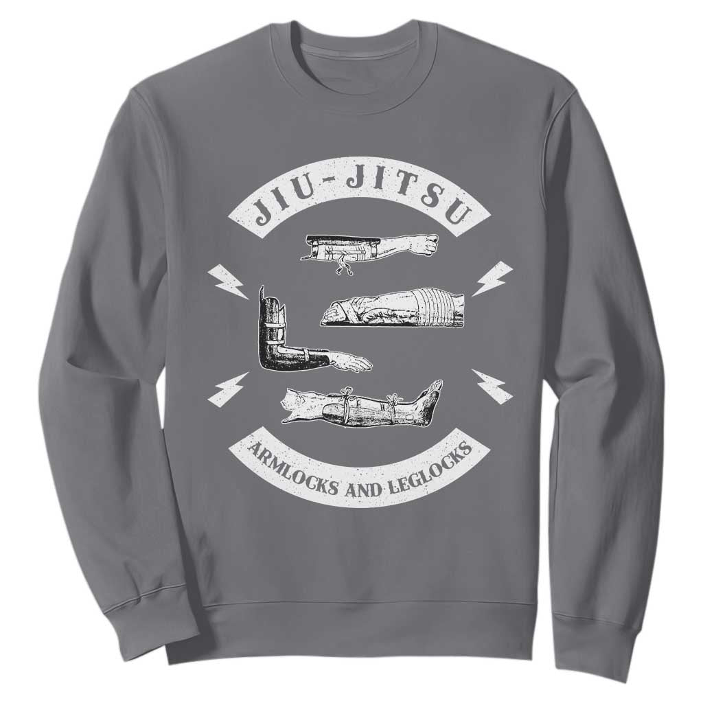 Vintage Jiu Jitsu Sweatshirt Armlocks and Leglocks BJJ Grappling Fans TS10 Charcoal Print Your Wear