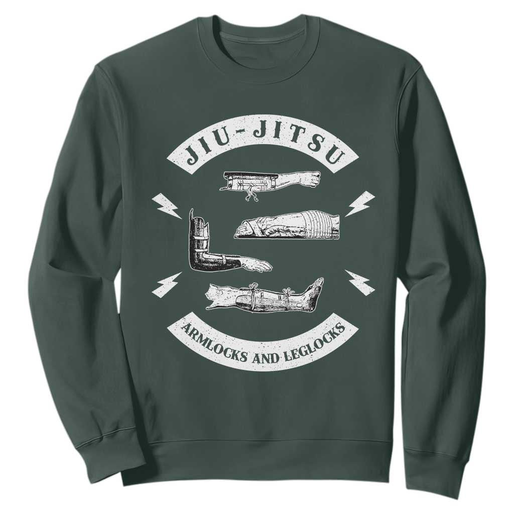 Vintage Jiu Jitsu Sweatshirt Armlocks and Leglocks BJJ Grappling Fans TS10 Dark Forest Green Print Your Wear
