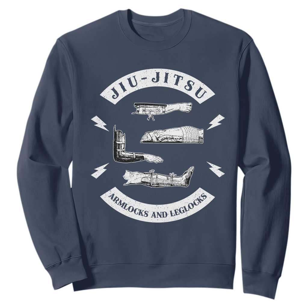 Vintage Jiu Jitsu Sweatshirt Armlocks and Leglocks BJJ Grappling Fans TS10 Navy Print Your Wear
