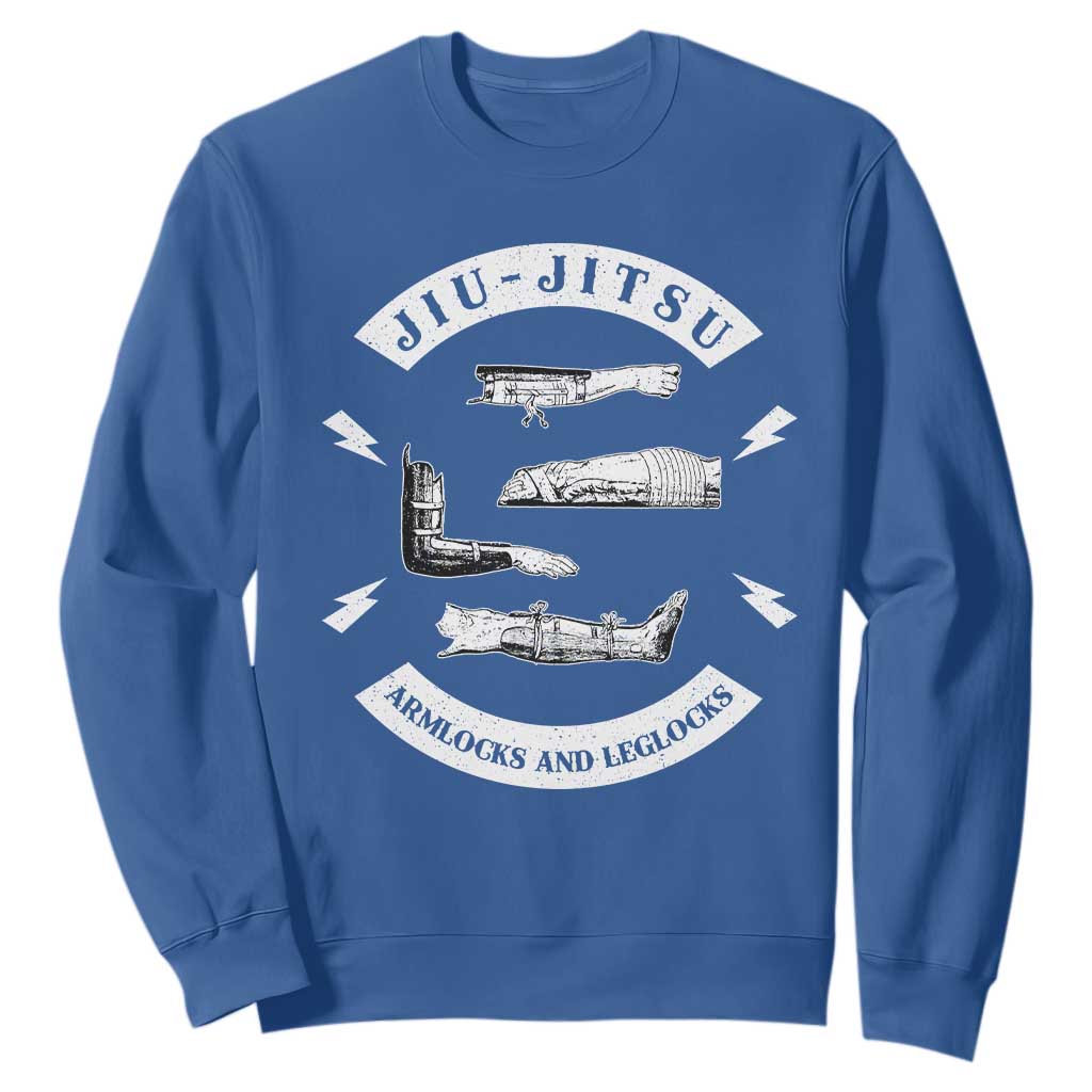 Vintage Jiu Jitsu Sweatshirt Armlocks and Leglocks BJJ Grappling Fans TS10 Royal Blue Print Your Wear